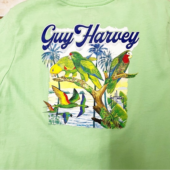 Guy Harvey’s Resort Women’s Aqua Green Parrot T Shirt Size XL - Picture 3 of 6